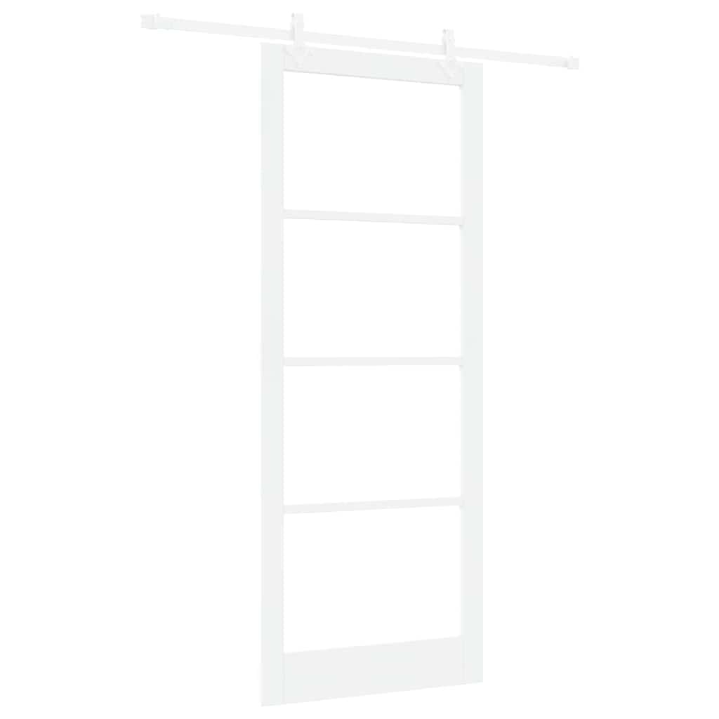 Skydedør Hvid 93 x 232 cm Massivt fyrretræ og glas