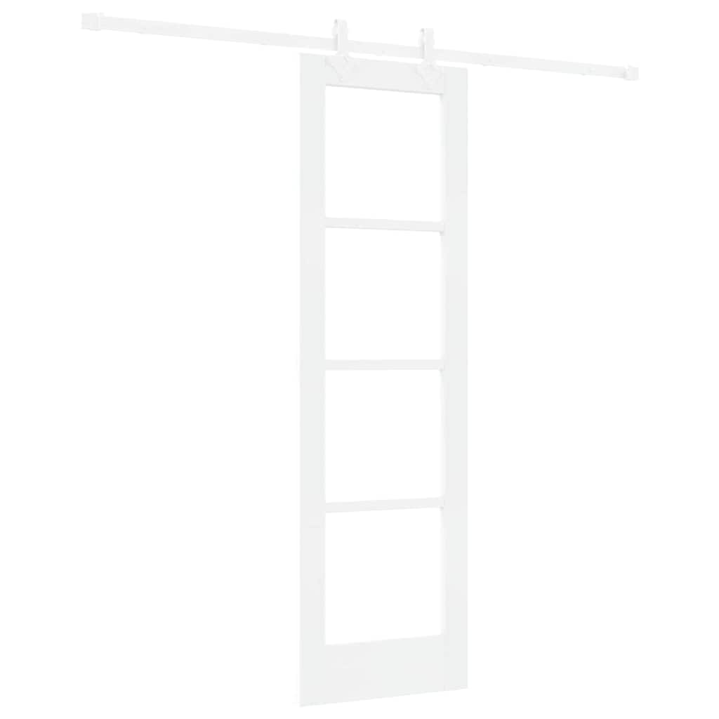 Skydedør Hvid 61 x 198,5 cm Massivt fyrretræ og glas