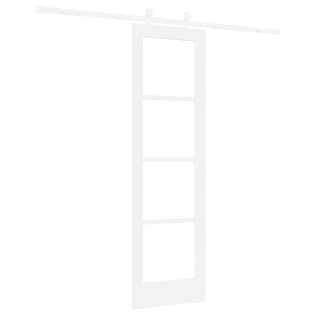 Skydedør Hvid 61 x 198,5 cm Massivt fyrretræ og glas