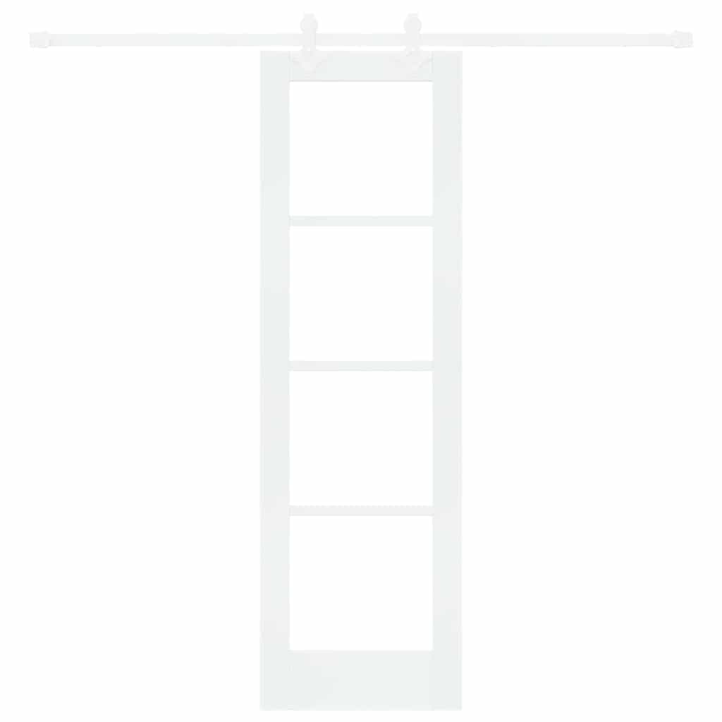 Skydedør Hvid 61 x 198,5 cm Massivt fyrretræ og glas