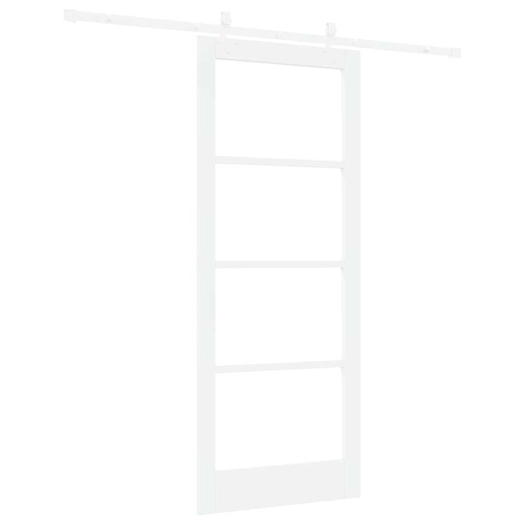 Skydedør Hvid 83 x 202 cm Massivt fyrretræ og glas
