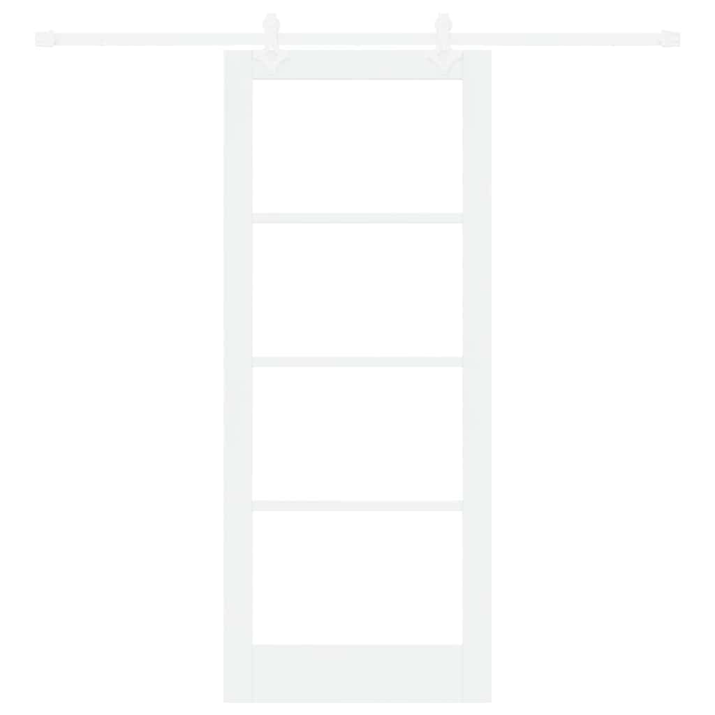Skydedør Hvid 83 x 202 cm Massivt fyrretræ og glas