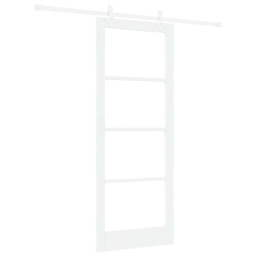 Skydedør Hvid 83 x 211 cm Massivt fyrretræ og glas