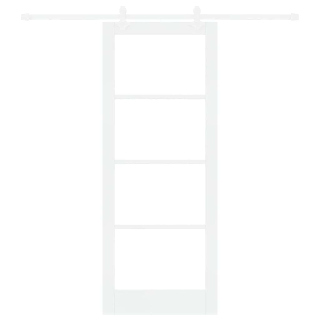 Skydedør Hvid 83 x 211 cm Massivt fyrretræ og glas