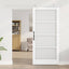 Skydedør Hvid 93 x 202 cm Massivt fyrretræ og glas