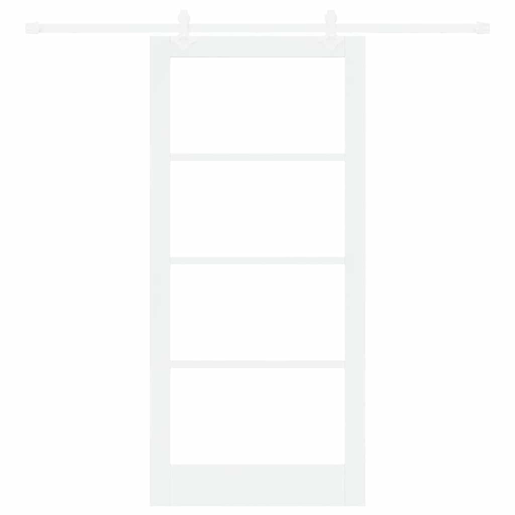 Skydedør Hvid 93 x 202 cm Massivt fyrretræ og glas