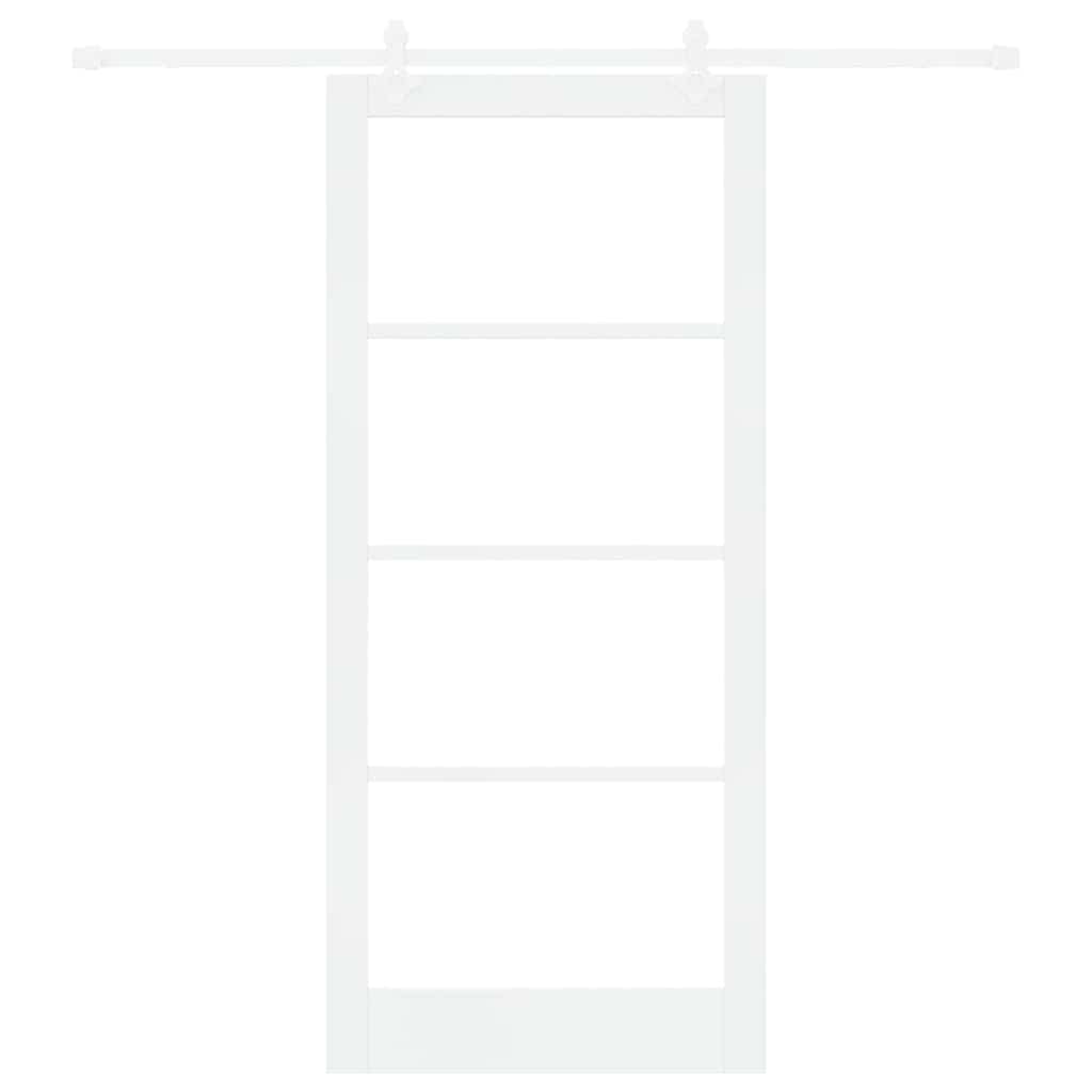 Skydedør Hvid 93 x 211 cm Massivt fyrretræ og glas