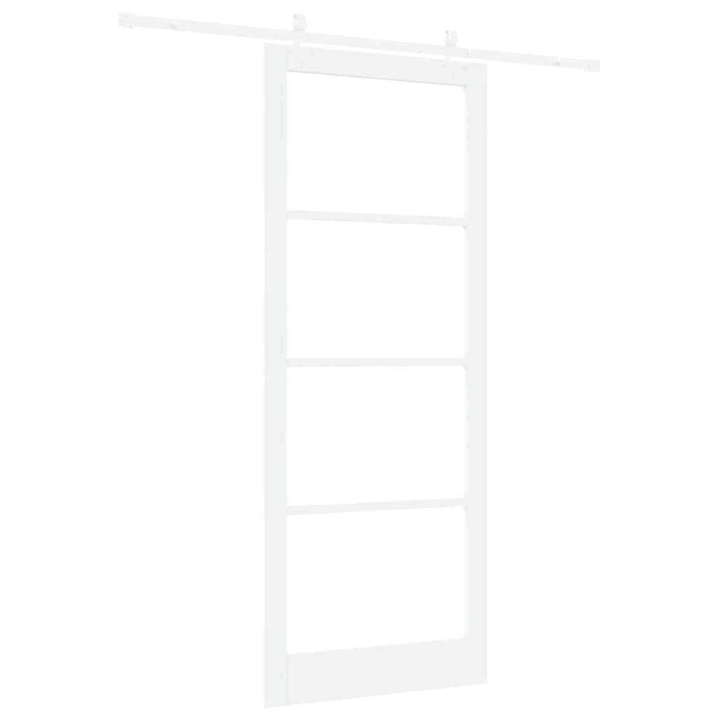 Skydedør Hvid 93 x 232 cm Massivt fyrretræ og glas