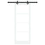 Skydedør Hvid 83 x 211 cm Massivt fyrretræ og glas