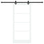 Skydedør Hvid 93 x 202 cm Massivt fyrretræ og glas