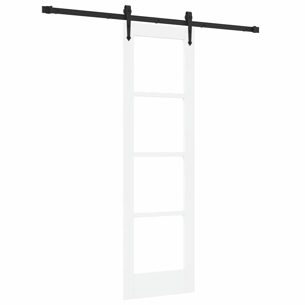 Skydedør Hvid 61 x 198,5 cm Massivt fyrretræ og glas