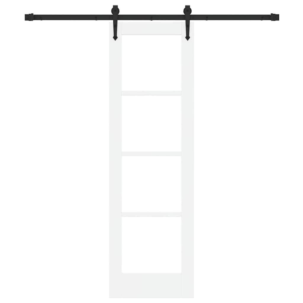 Skydedør Hvid 61 x 198,5 cm Massivt fyrretræ og glas