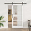 Skydedør Hvid 93 x 202 cm Massivt fyrretræ og glas