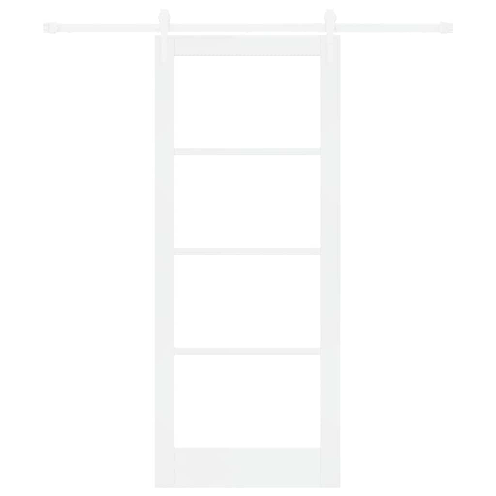 Skydedør Hvid 83 x 202 cm Massivt fyrretræ og glas