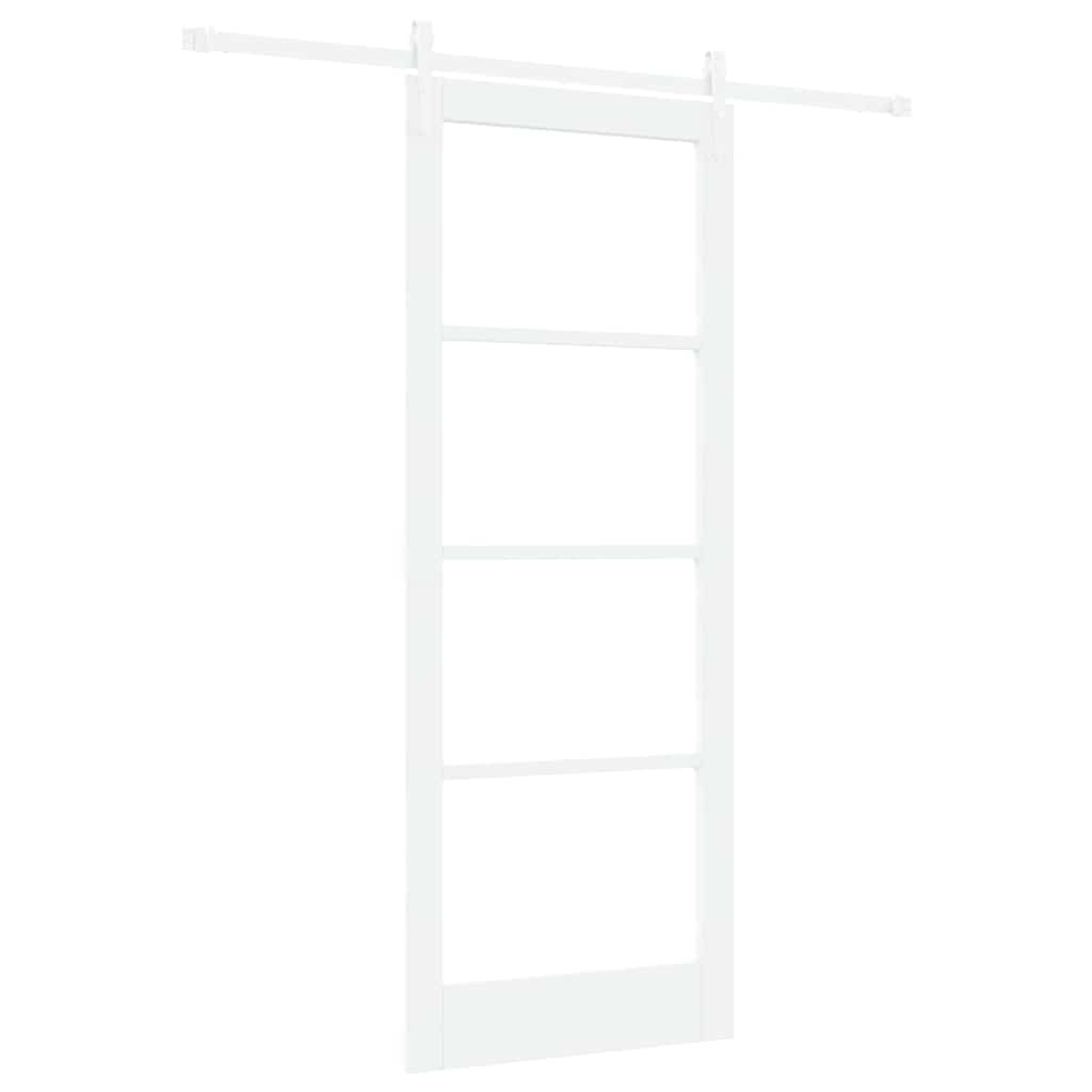 Skydedør Hvid 83 x 211 cm Massivt fyrretræ og glas