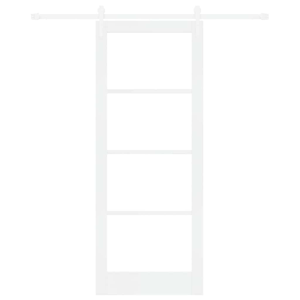 Skydedør Hvid 83 x 211 cm Massivt fyrretræ og glas