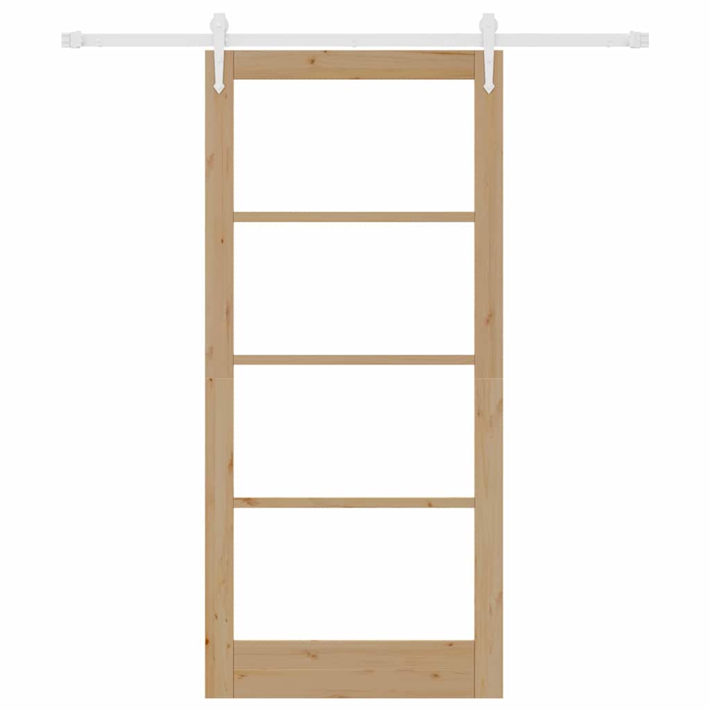 Skydedør Naturfarvet 93 x 202 cm Massivt fyrretræ og glas