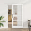 Skydedør Hvid 93 x 202 cm Massivt fyrretræ og glas