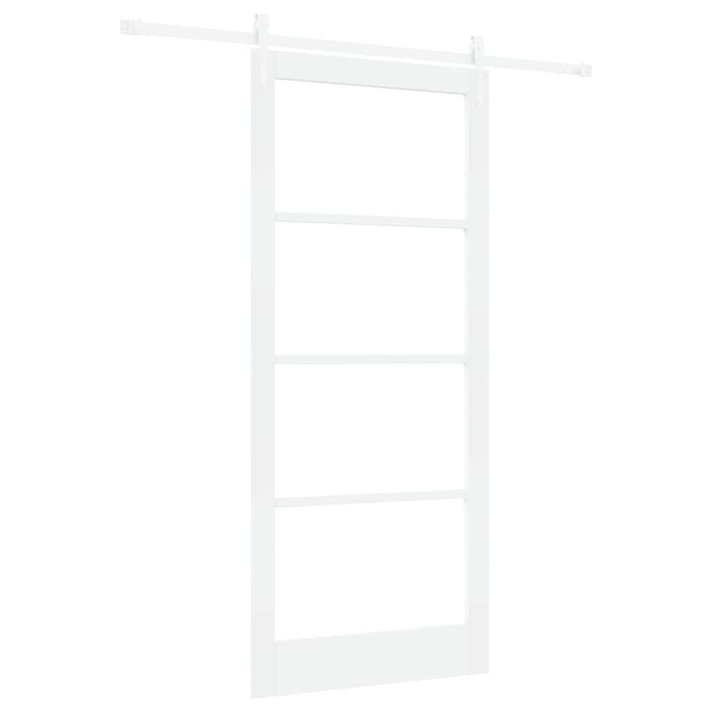 Skydedør Hvid 93 x 211 cm Massivt fyrretræ og glas