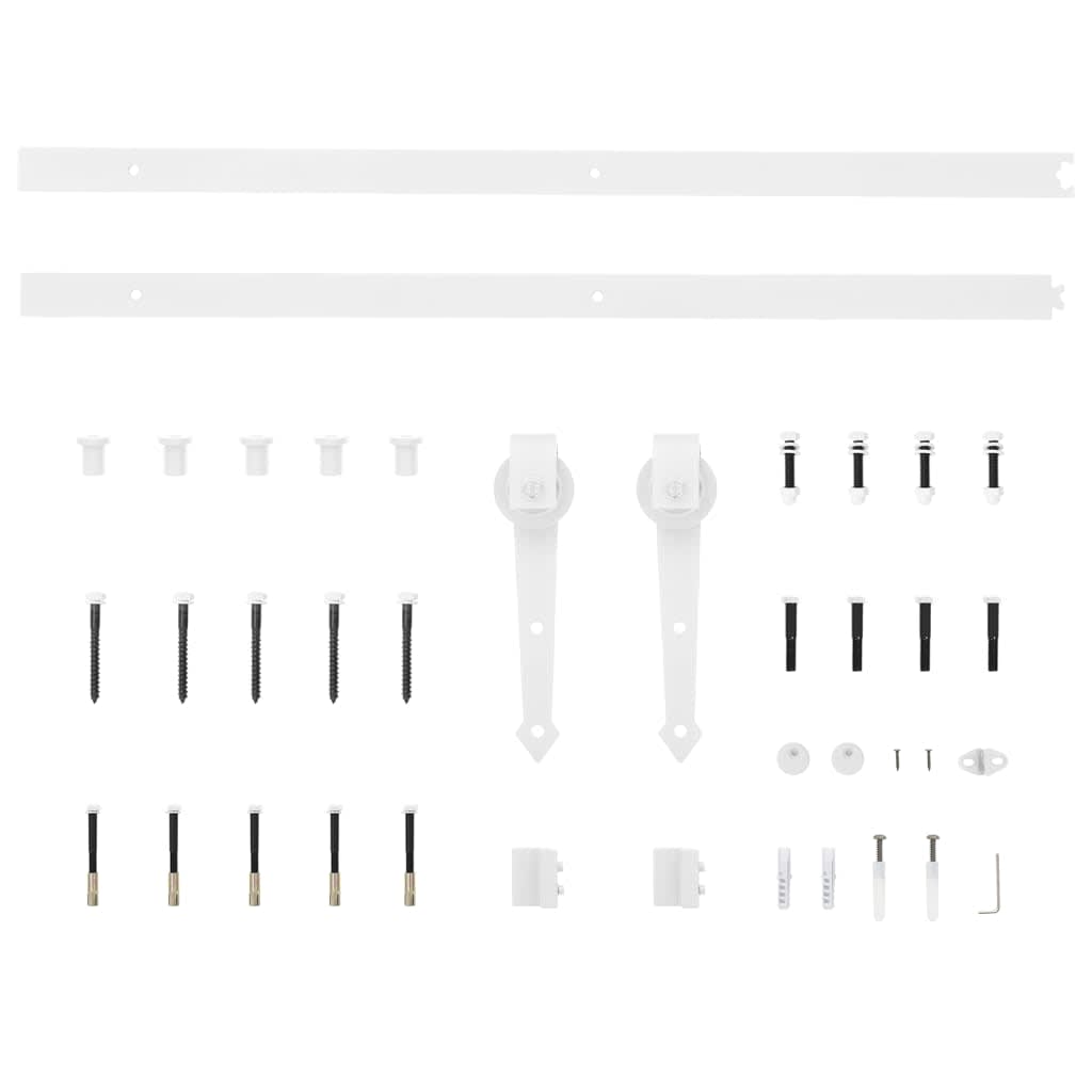 Skydedør Hvid 93 x 232 cm Massivt fyrretræ og glas