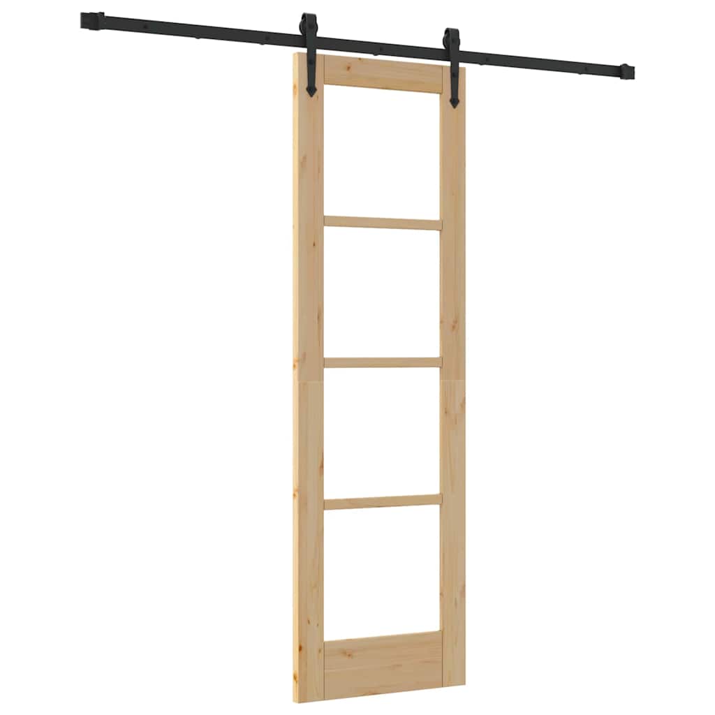 Skydedør Naturlig og sort 61 x 198,5 cm