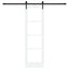 Skydedør Hvid og sort 61 x 198,5 cm Massivt fyrretræ og glas