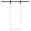 Skydedør Hvid og sort 83 x 202 cm Massivt fyrretræ og glas