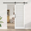 Skydedør Hvid og sort 83 x 211 cm Massivt fyrretræ og glas