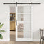 Skydedør Hvid og sort 93 x 202 cm Massivt fyrretræ og glas