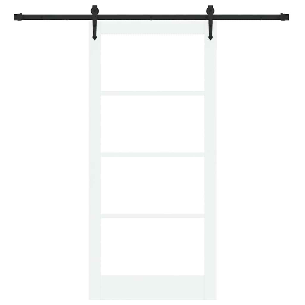 Skydedør Hvid og sort 93 x 202 cm Massivt fyrretræ og glas