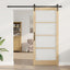 Skydedør Naturlig og sort 93 x 211 cm Massivt fyrretræ og glas