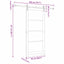 Skydedør Naturlig og sort 93 x 211 cm Massivt fyrretræ og glas