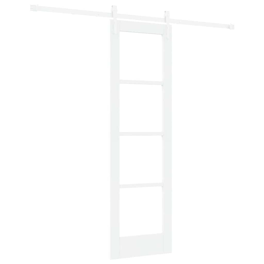Skydedør Hvid 61 x 198,5 cm Massivt fyrretræ og glas