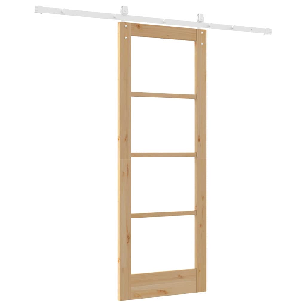 Skydedør Brun 73.5 x 198.5 cm Træ og metal