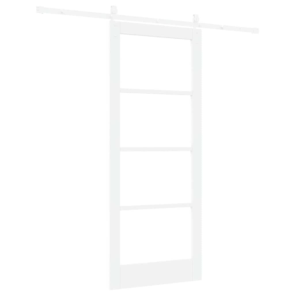 Skydedør Hvid 83 x 202 cm Massivt fyrretræ og glas