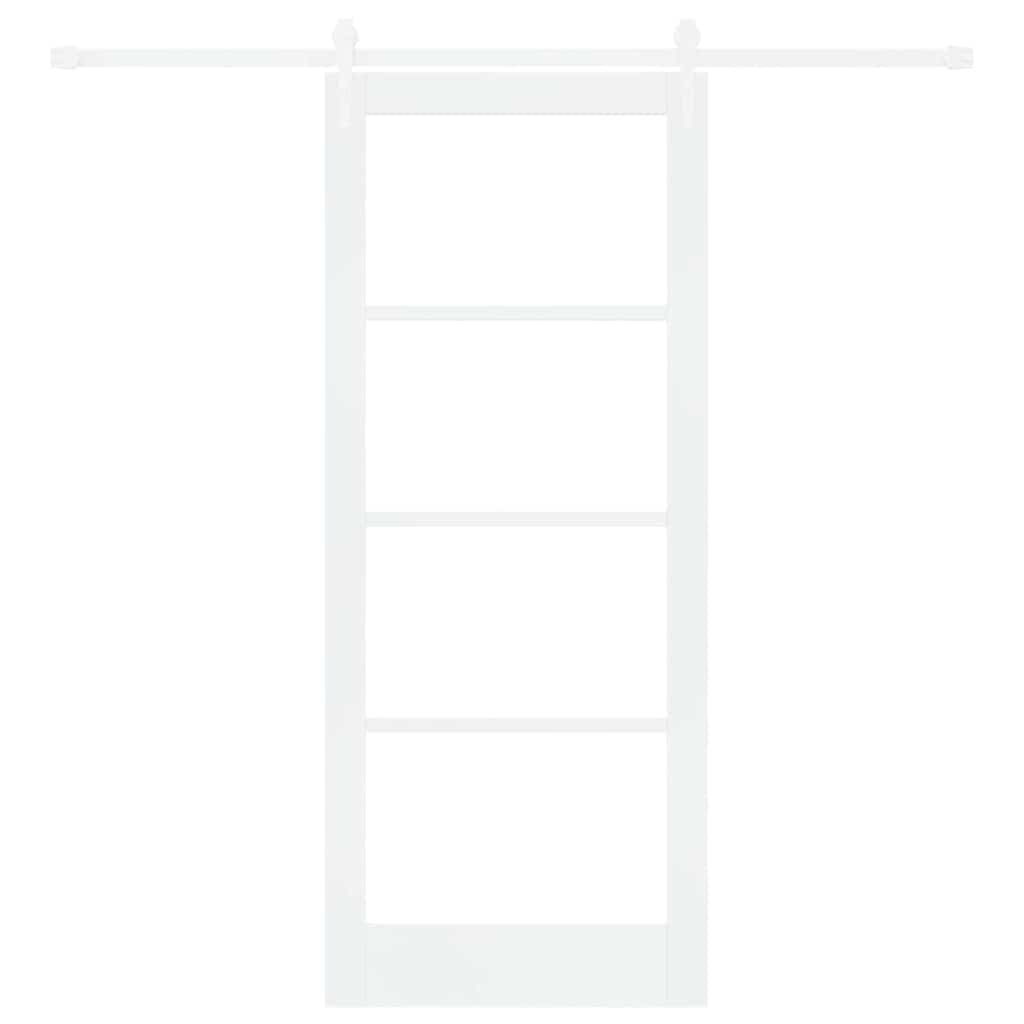 Skydedør Hvid 83 x 202 cm Massivt fyrretræ og glas