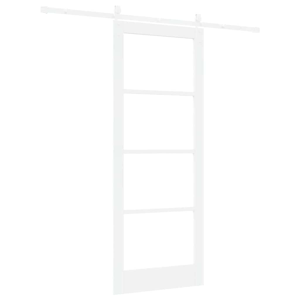 Skydedør Hvid 83 x 211 cm Massivt fyrretræ og glas