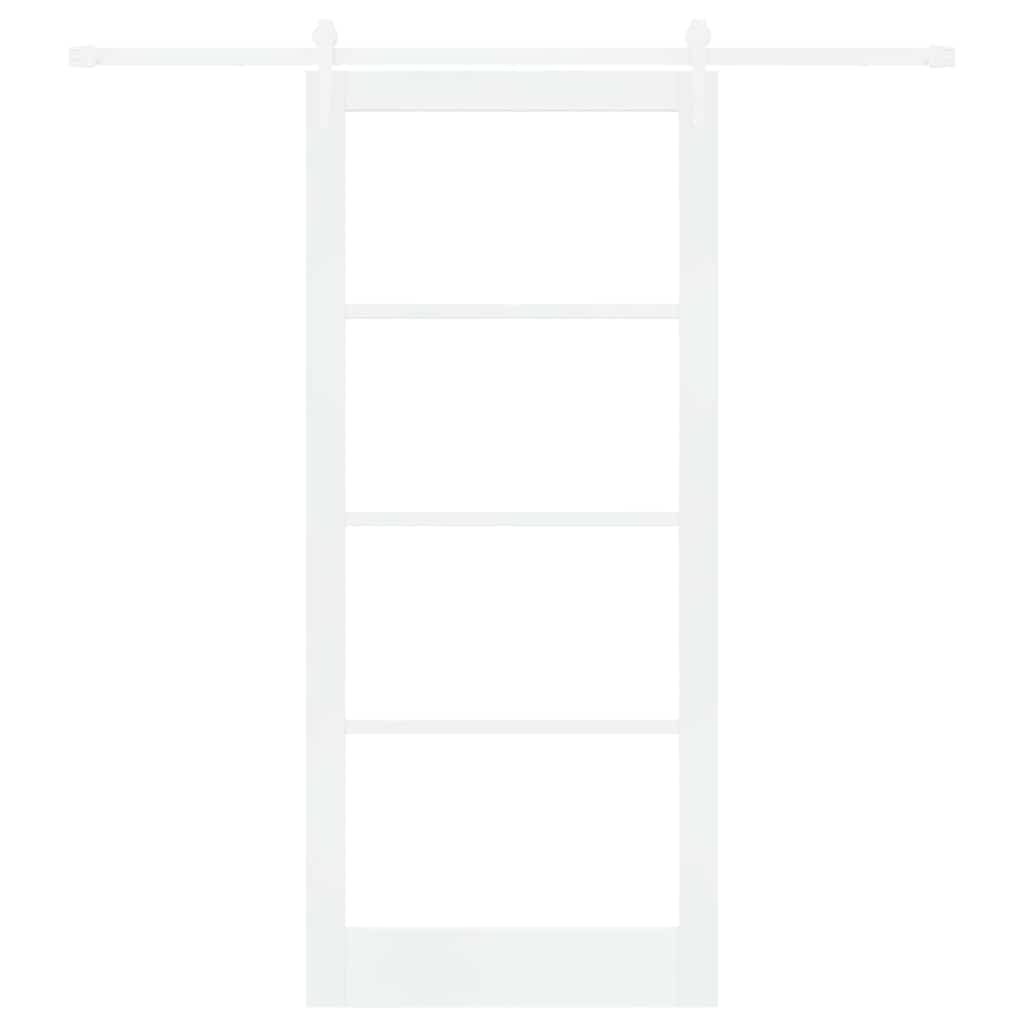 Skydedør Hvid 93 x 211 cm Massivt fyrretræ og glas