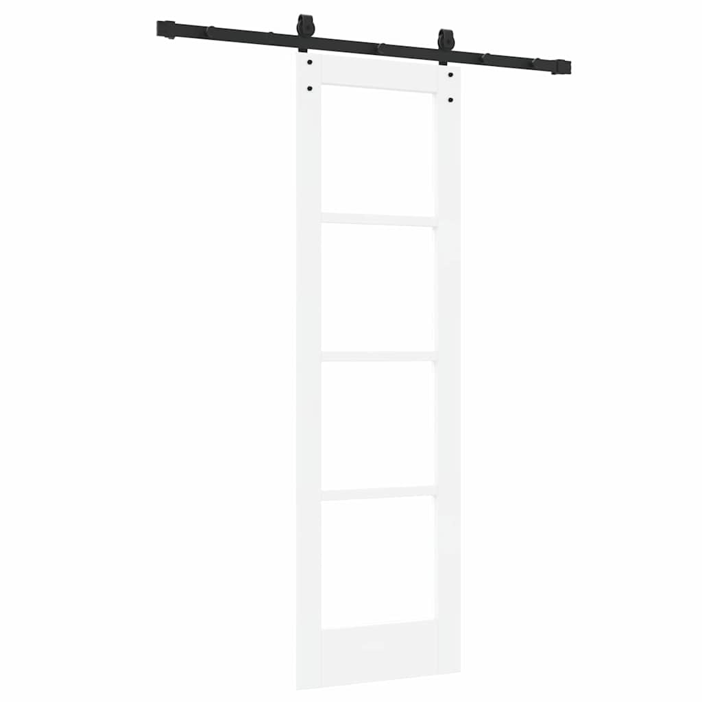 Skydedør ORKDAL Hvid 61 x 198,5 cm Massivt fyrretræ og glas