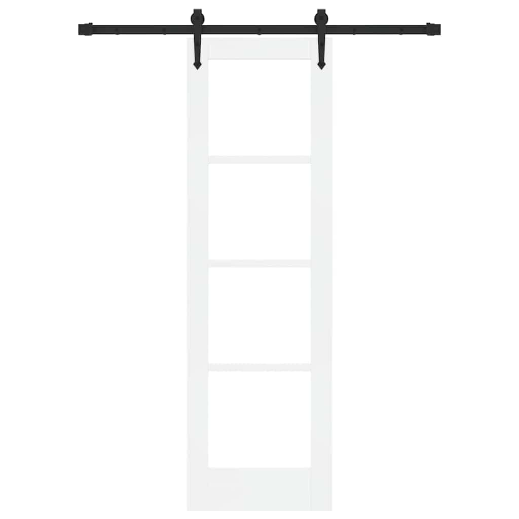 Skydedør ORKDAL Hvid 61 x 198,5 cm Massivt fyrretræ og glas