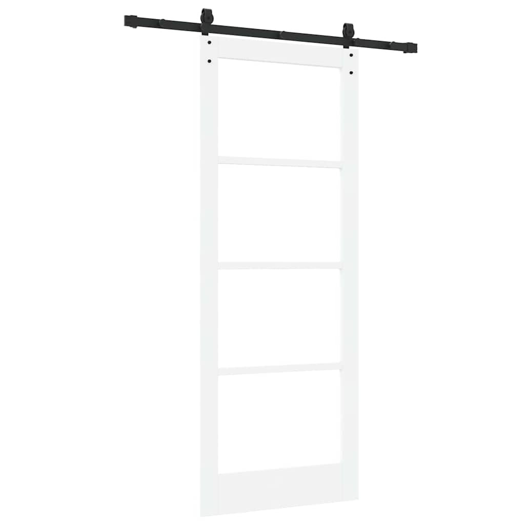 Skydedør ORKDAL Hvid 83 x 211 cm Massivt fyrretræ og glas