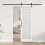 Skydedør ORKDAL Hvid 61 x 198,5 cm Massivt fyrretræ og glas