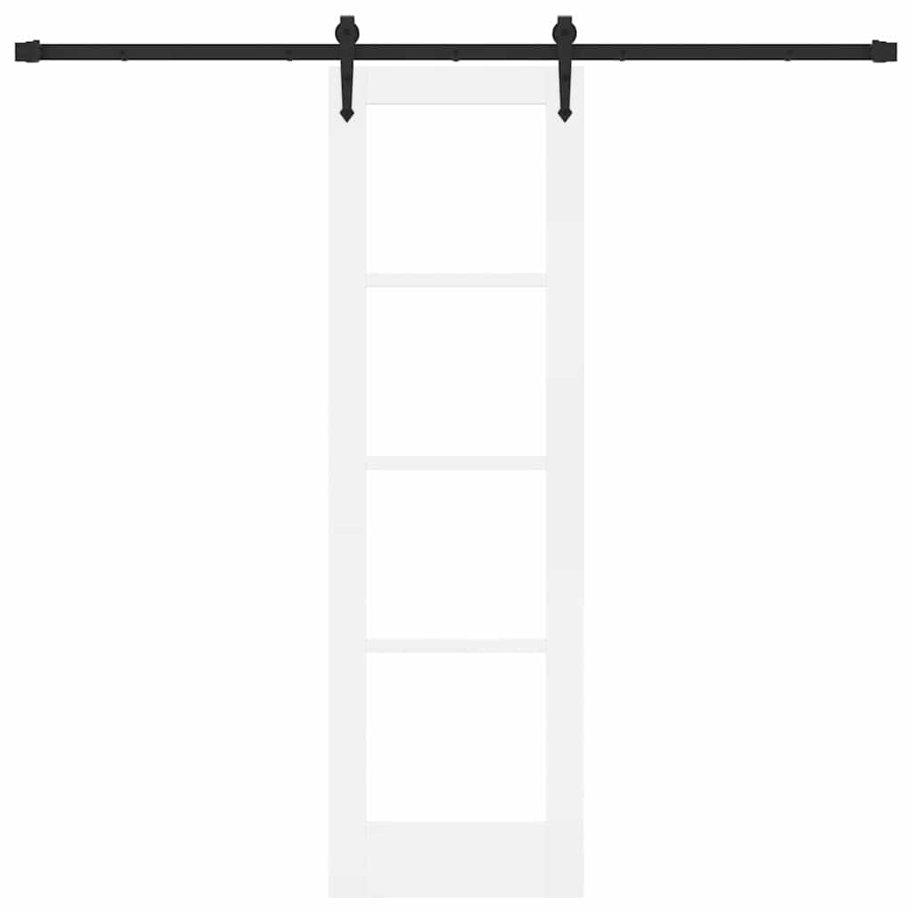 Skydedør ORKDAL Hvid 61 x 198,5 cm Massivt fyrretræ og glas