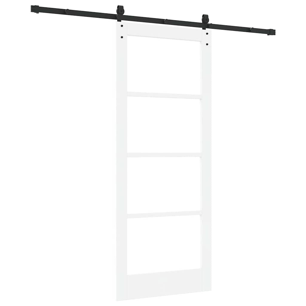 Skydedør ORKDAL Hvid 83 x 202 cm Massivt fyrretræ og glas