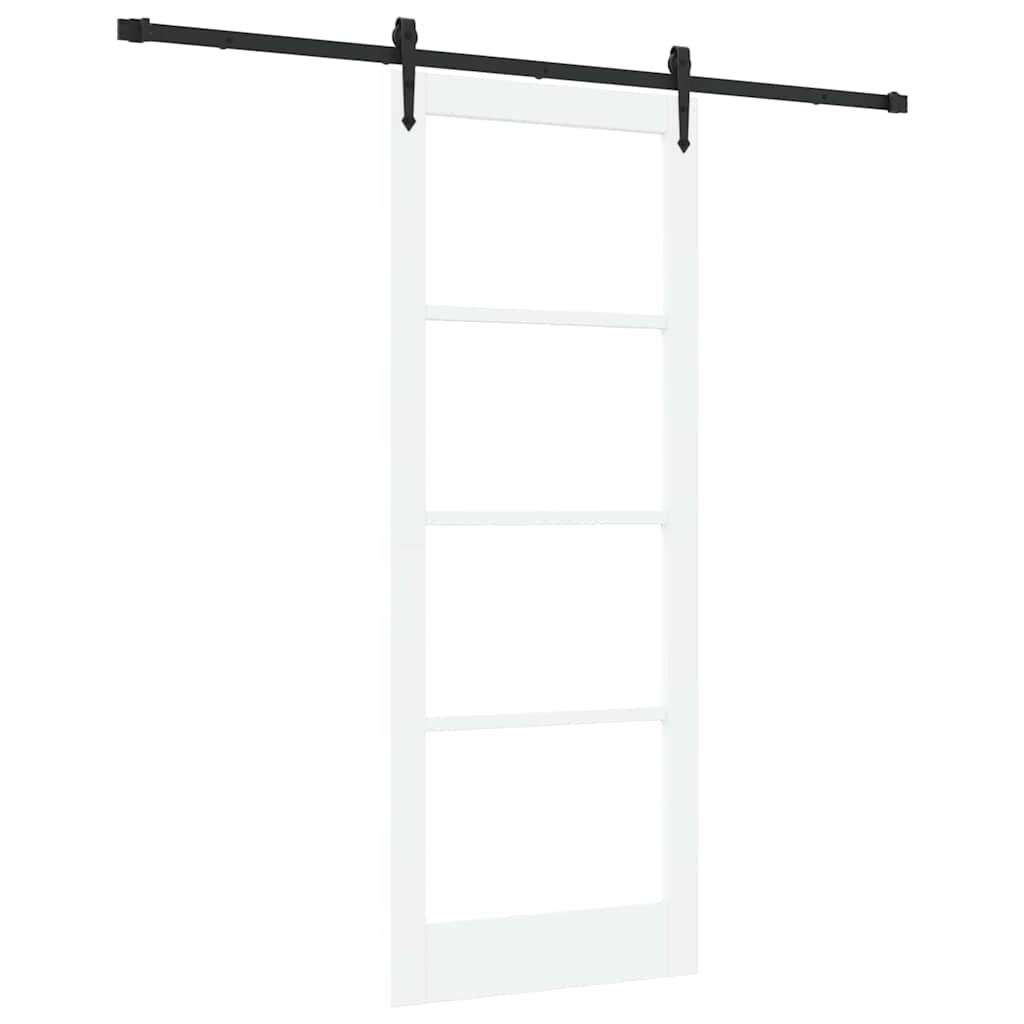 Skydedør ORKDAL Hvid 83 x 211 cm Massivt fyrretræ og glas