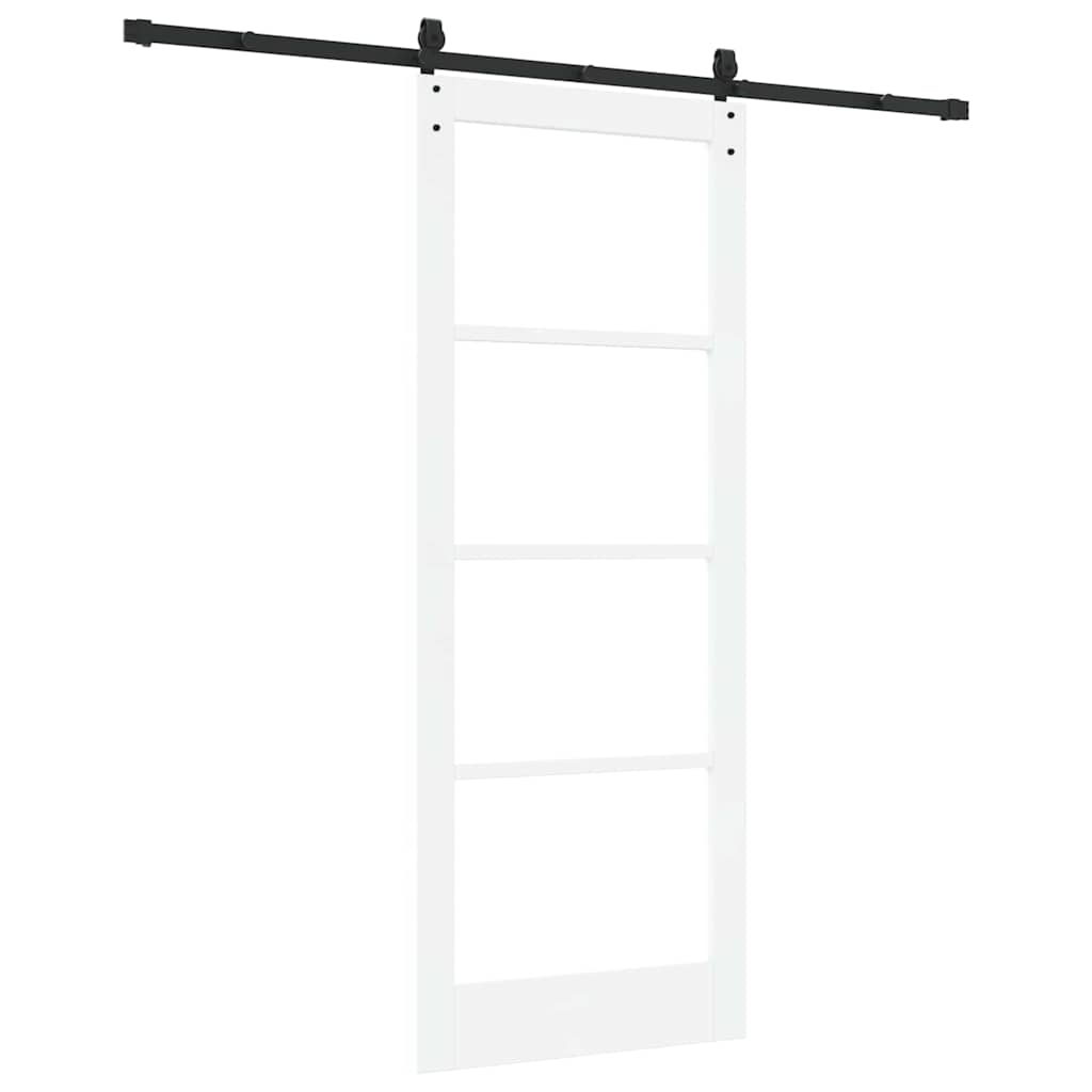 Skydedør ORKDAL Hvid 83 x 211 cm Massivt fyrretræ og glas