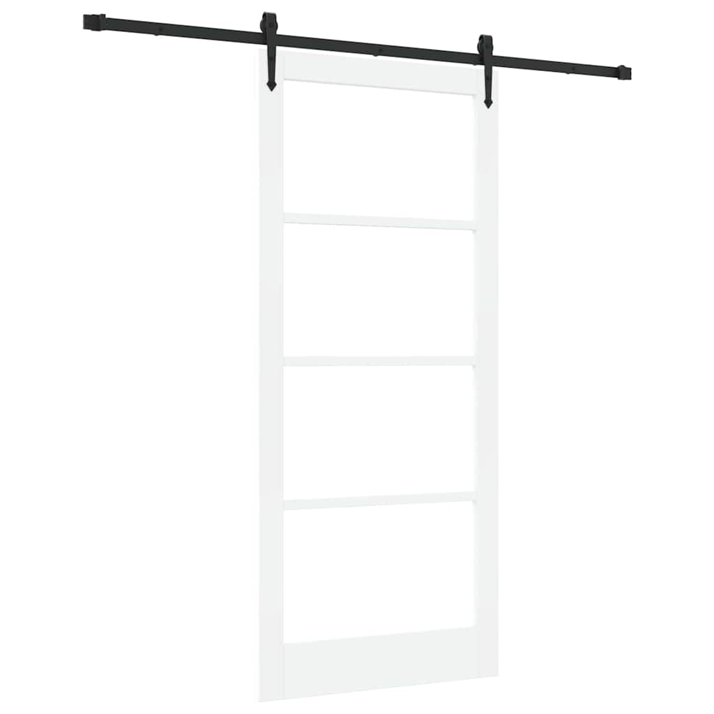 Skydedør ORKDAL Hvid 93 x 211 cm Massivt fyrretræ og glas