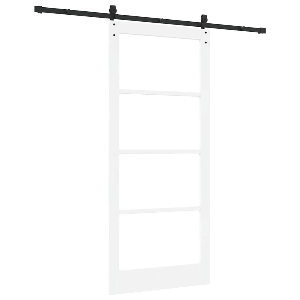 Skydedør ORKDAL Hvid 93 x 211 cm Massivt fyrretræ og glas