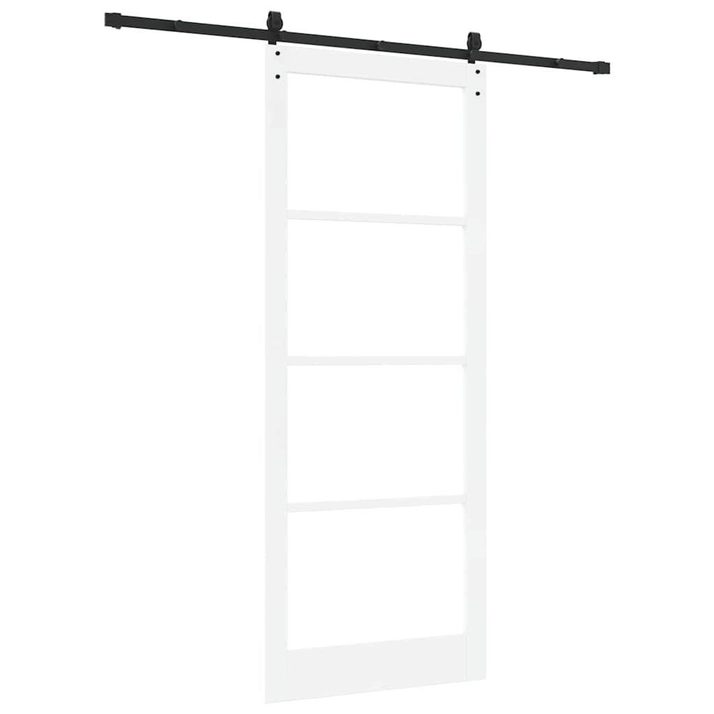 Skydedør ORKDAL Hvid 93 x 232 cm Massivt fyrretræ og glas