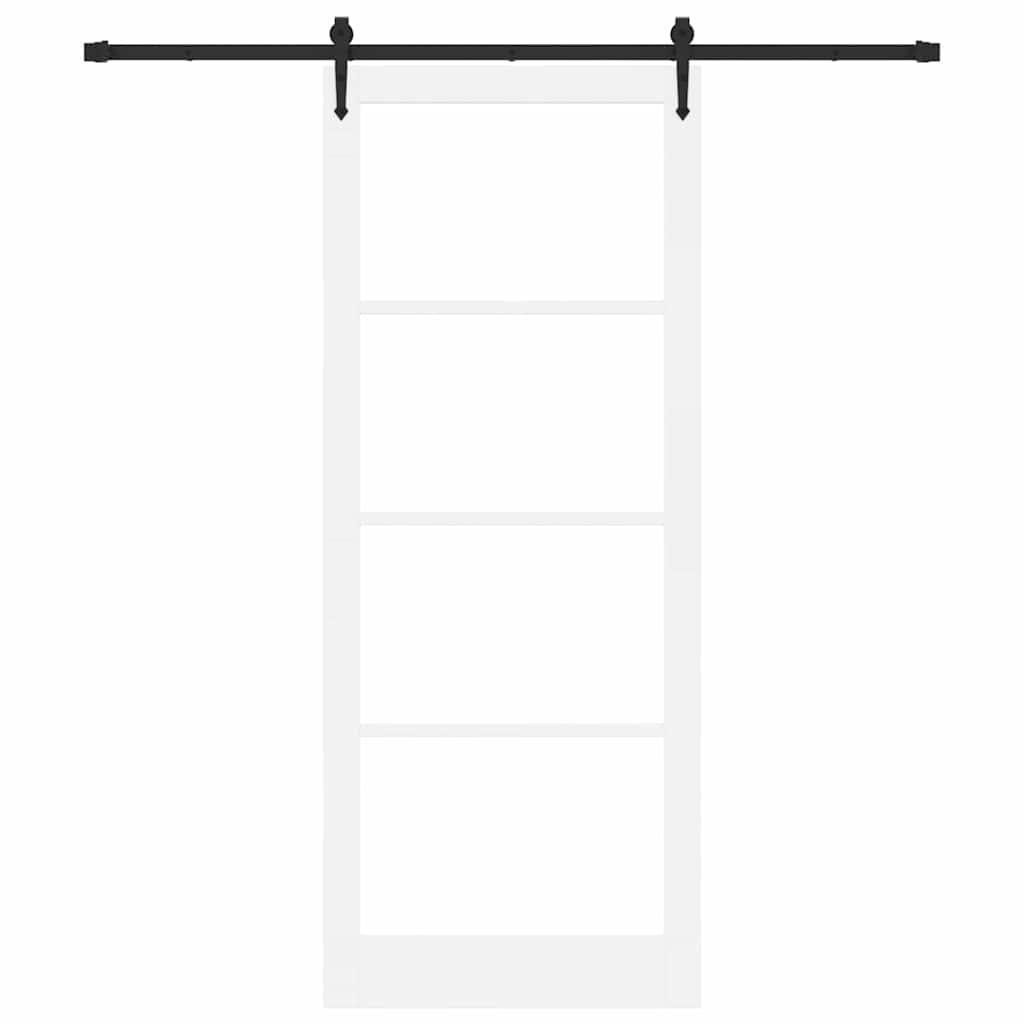 Skydedør ORKDAL Hvid 93 x 232 cm Massivt fyrretræ og glas